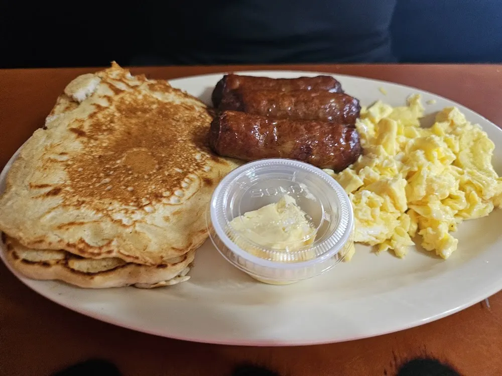 Pancakes with Bacon or Sausage